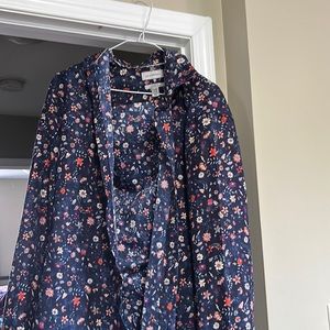 Le château mens dress shirt, tailored fit XS navy floral